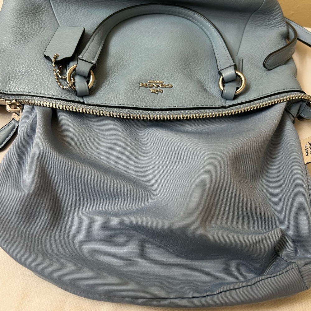 Coach Kelsey Kelsey Blue Leather Satchel Crossbody - Picture 4 of 14